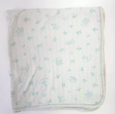 Vintage Carters Classics Baby Blanket Nursery Rhymes White And Blue  • $21.80