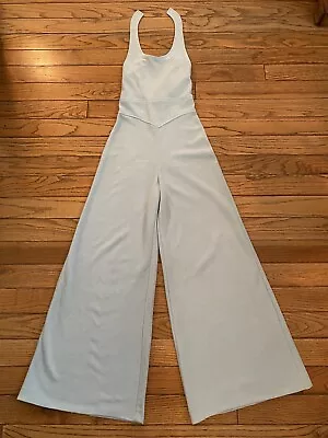 Vintage 60s 70s Jumpsuit Wide Leg Halter Baby Blue Jumpsuit Size 5 Extra Small • $85