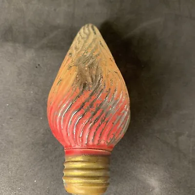 Vintage Flame Swirl Light Bulb Red Orange Paint Faded Works • $19.99