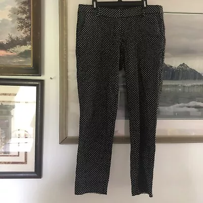 J Crew Cafe Capri Black White Polka Dot Sz 2 *read* A889 • $10