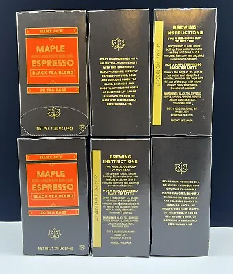 Trader Joe's MAPLE ESPRESSO Black Tea Blend 20 Tea Bags/Box Choose Same Day Ship • $9.95