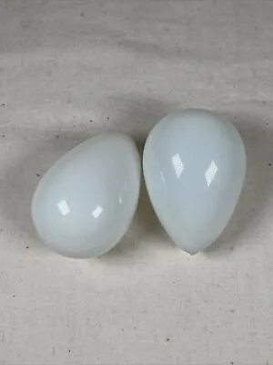 Vintage 2-Hand Blown Milk Glass Nesting Laying Eggs For Chickens 2 1/2  White • $14.50