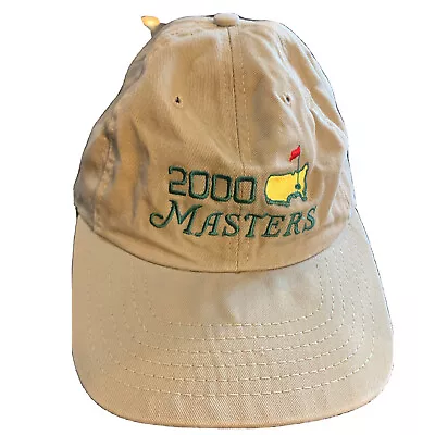 Vintage 2000 Masters Strap Back Beige Cap Made In USA • $24.99