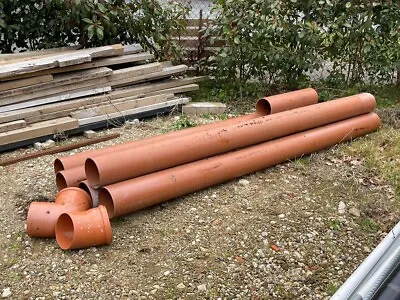 5 Land Drainage Pipes 200mm X 3000mm & 1 Single Bend @45 Degrees And 1 @90 • £200