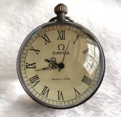 2.5 Inch / Works CHINESE Vintage BRASS GLASS Pocket Watch BALL Clock • $28.99