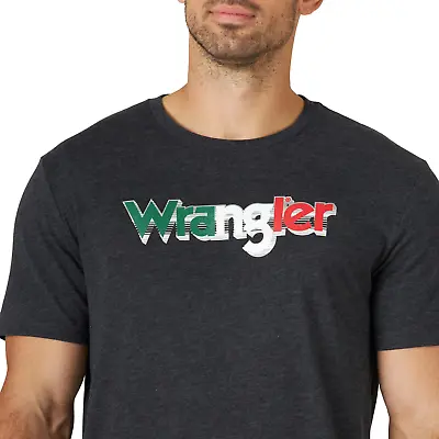 Wrangler® Men's Mexico Flag Logo Caviar Heather T-Shirt 112319281 • $19.95
