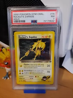 $54.59 • Buy 2000 Pokemon Gym Challenge Unlim Rocket's Zapdos Holo 15/132 PSA 7 NM