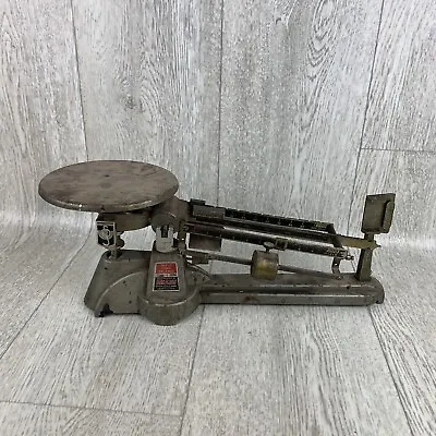 Vintage OHAUS Triple Beam Balance Scale 2610 Gram Gray FOR PARTS OR REPAIR • $12