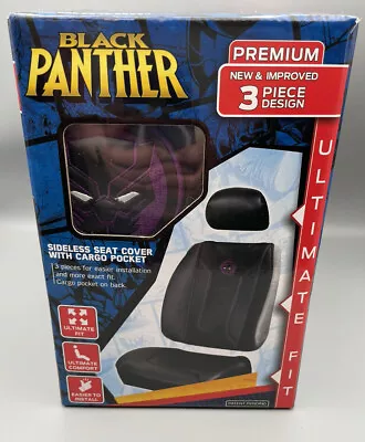 Marvel Black Panther Symbol Icon Logo Stitched Premium Sideless Seat Covers NIB • $28