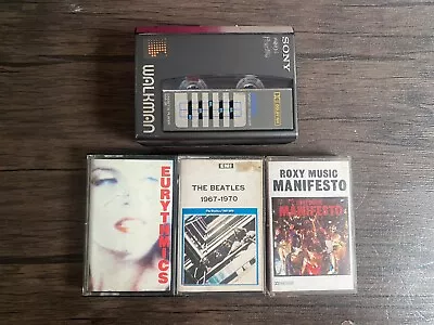 Sony Walkman Casette Player Sony & 3 Cassettes • £15