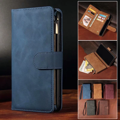 $17.99 • Buy For IPhone 14 13 12 11 Pro Max XS 7/8 Plus Zipper Case Leather Wallet Flip Cover