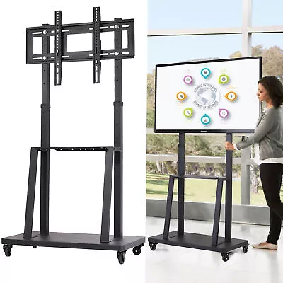 Mobile TV Cart Rolling TV Stand W/ Laptop Shelf/Tray Locking Wheels For 32-80 In • $85.93