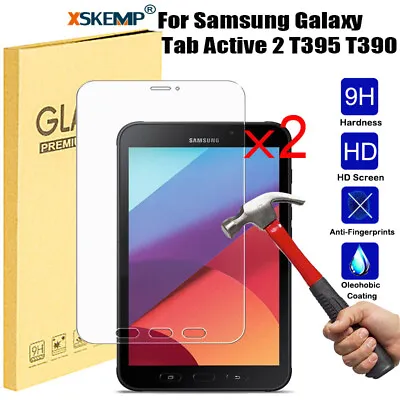 2Pcs TEMPERED GLASS Screen Protector Samsung Tab Active 2 8.0 T390 T395 HD Clear • $16.97