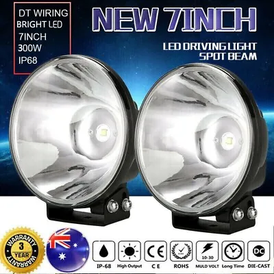 2x 7inch LED Lights Driving Round Spot Offroad Fog Lamp 4WD UTE Work Light Bar • $74.96