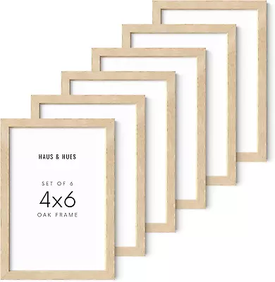 Solid Oak 4X6 Picture Frame For Wall Or Tabletop Set Of 6 - Beige Gallery  • £56.24