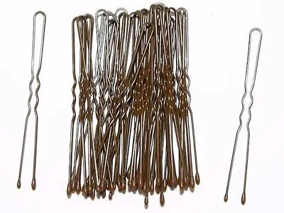 36 Pack Hair Pins Grips Waved Bobby Pins Brown Kirby Hair Grips 36pc Box - UK  • £2.25