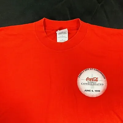 Vintage 1999 Coca-Cola Coke Employee Family Day Carowinds Red T-Shirt Size XL • $5