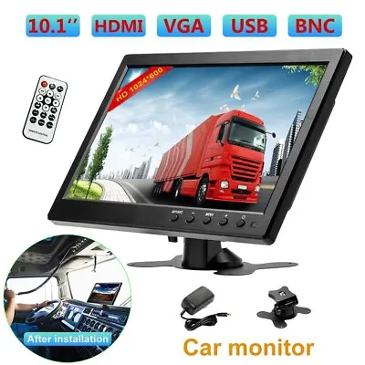 10.1  HD LCD Screen Monitor PC CCTV HDMI/VGA/BNC Color Display Dual Speaker • £42.99