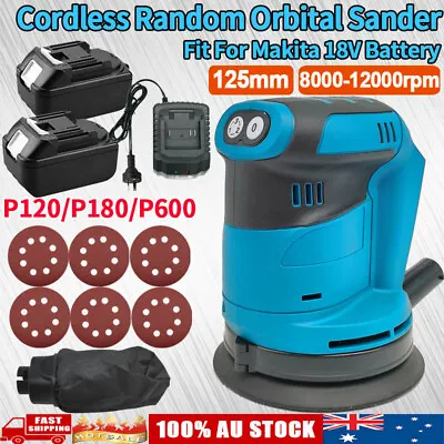 Electric Cordless 125MM 5'' Random Orbital Sander Polisher Battery Charger 18V • $115.99