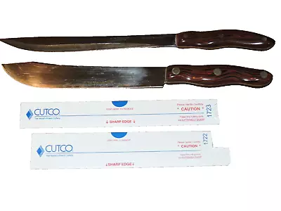 VTG Cutco Knives No 22 23 Brown Wood Handle Butcher Carving Knives RECONDITIONED • $59.99