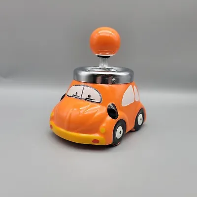 Vintage Spin Top Ashtray Orange Car Slug Bug Mechanical Push Top Ceramic Metal • $29.89