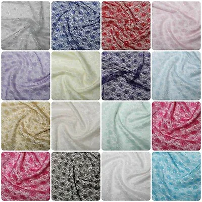 Pretty Budget Floral Lace Wedding Craft Dress Fabric Material All Colour 114cm • £3.94