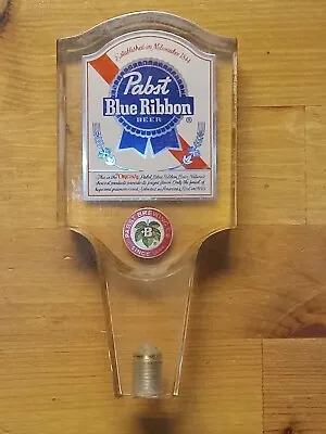 Vintage Pabst Blue Ribbon Clear Acrylic Lucite Beer Tap Handle 5.5” • $15
