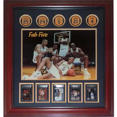 Michigan Wolverines FAB FIVE Basketball Deluxe Framed Poster With Autographed Ca • $800