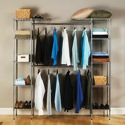 Custom Closet Organizer Shelves System Kit Clothes Storage Metal Rack • $94.69