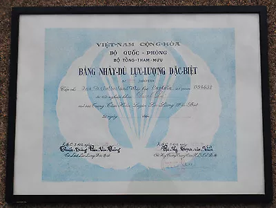 Ian Sutherland’s ARVN Airborne Certificate Special Forces SF • $699.99