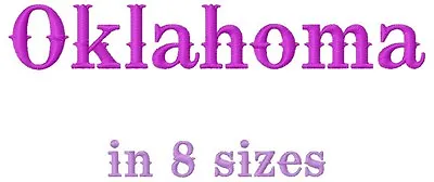 Oklahoma Font Machine Embroidery Designs On CD In 8 Sizes For 649 Files • $15.99