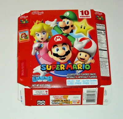 Nintendo Super Mario Bros Fruit Snacks Empty Box Only Nes Snes N64 Switch Luigi • $8.98