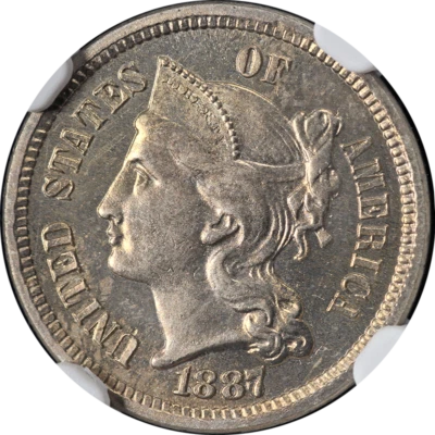 $564 • Buy 1887/6 Three (3) Cent Nickel Proof NGC PF64 Great Eye Appeal Strong Strike
