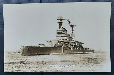 £1.80 • Buy Real Photo Postcard: HMS Resolution 09, Revenge Class Battleship. Medway Studios