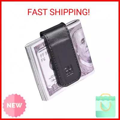 Slim Magnetic Money Clip Genuine Leather Business Card Holder For Men • $15.69