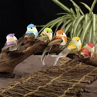 6pcs Little Small Birds Artificial Foam Feather Craft Wedding For Home Decor • £6.32