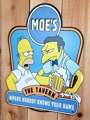 Rare Moe's The Tavern Metal Sign Mancave Bar Wall Decor Duff Beer Large Sign  • $26.99
