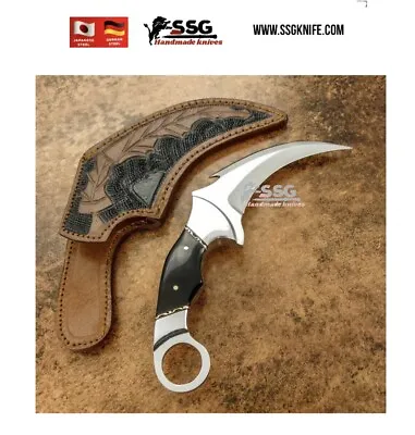 12”Custom  D2 Hunting Knife Forged  Steel With Tinted Art Bone Karambit • $120