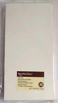 Recollections 40 Pack 5.5  X 5.5 Ivory Square Cards And Envelopes  NEW • $12.99