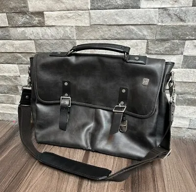 TUMI T-TECH FULL LEATHER BLACK LAPTOP BAG Messenger • $75