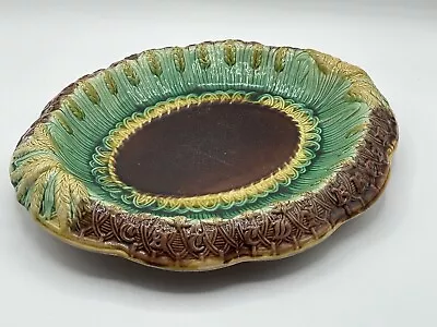 Antique 19th Century Majolica Bread Platter Wheat Pattern • $109