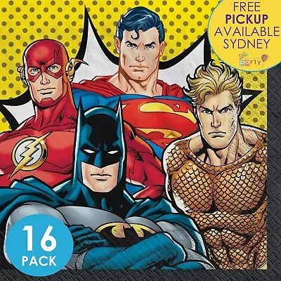 $8.99 • Buy Justice League Party Supplies 16 Large Paper Napkins Batman Superman Birthday