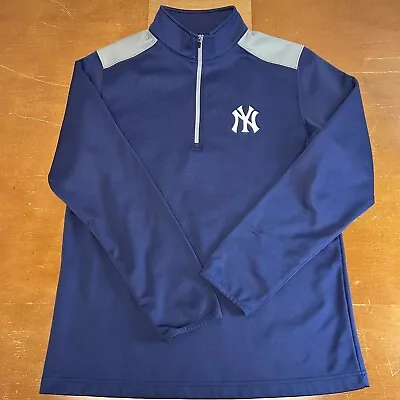 New York Yankees Sweatshirt Mens Medium Blue Long Sleeve MLB Baseball 1/4 Zip • $22.06