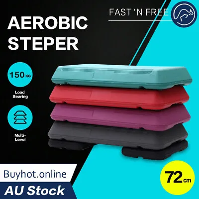 72cm Aerobic Step Exercise Stepper Gym Riser Workout Fitness Cardio Bench Block  • $35.95