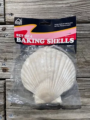 Set 4 Scallop Sea Shells Large 5.25  Beach Decor Craft Baking Serving Beautiful • $29.99