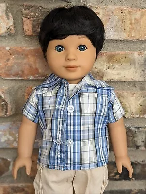 Ayden Custom Boy American Girl Doll OOAK Black Hair Blue Eyes Jess Mold  • $165