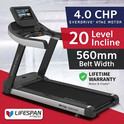 $4319 • Buy Lifespan Fitness Marathon Smart Commercial Treadmill With 15.6  Touch Screen HD
