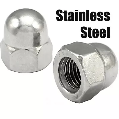 STAINLESS STEEL DOME NUTS FOR METRIC BOLT M34568101214161820mm DOMED • £27.99