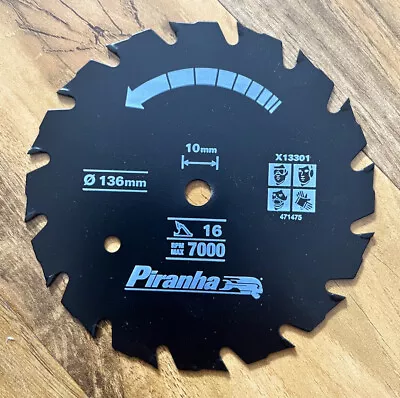Thin Kerf Circular Saw Blade 136mm Día. 16 Carbide Teeth 10mm Bore. • £9.50