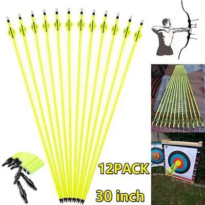 12Pack 30-inch Carbon Arrows SP500 Archery Hunting For Compound/Recurve Bow • $30.11